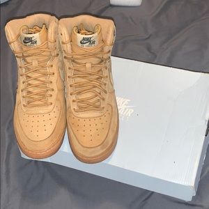Wheat High Top Air Force Ones